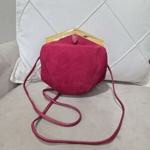 Susan Gail Burgundy Crossbody Bag with Gold Accent